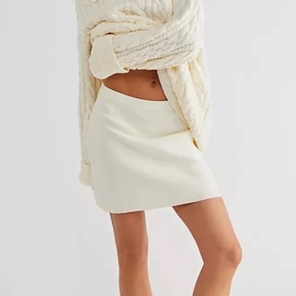 Free People | Laurel Ribbed Knit Micro Mini Skirt